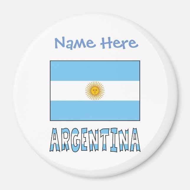 Argentina Argentine Flag Blue Personalisation  Magnet (Front)