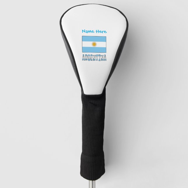 Argentina Argentine Flag Blue Personalised  Golf Head Cover (Front)