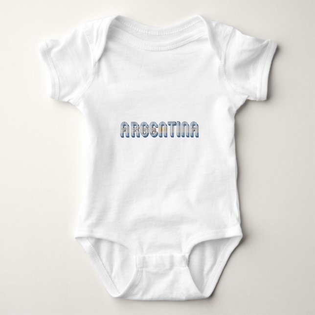 Argentina Argentine Flag Colours Typography Baby Bodysuit (Front)