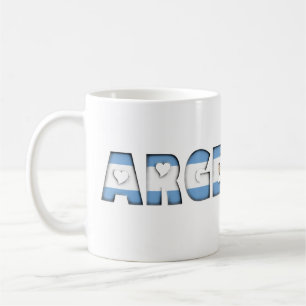 Argentina Argentine Flag Colours Typography Coffee Mug