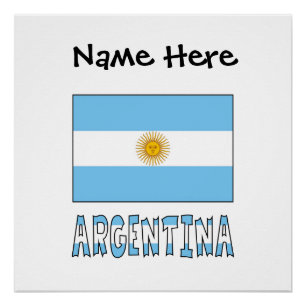 Argentina Argentine Flag Personalised Poster