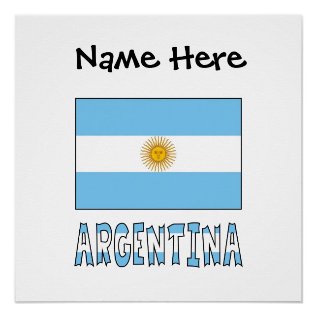 Argentina Argentine Flag Personalised Poster (Front)