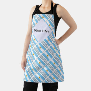 Argentina Argentine Flag Tiled Personalised  Apron