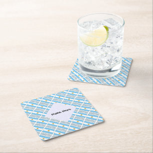 Argentina Argentine Flag Tiled Personalised  Square Paper Coaster