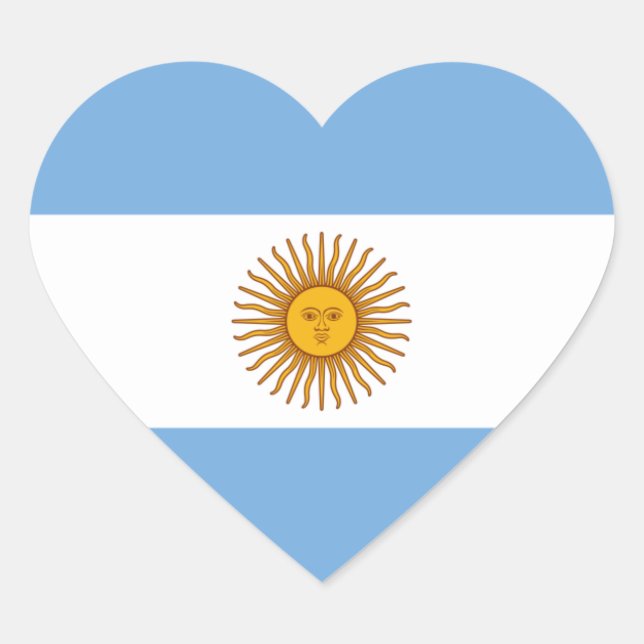 Argentina/Argentine Heart Flag Sticker (Front)