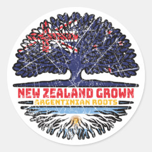 Argentina Argentine New Zealander New Zealand Classic Round Sticker