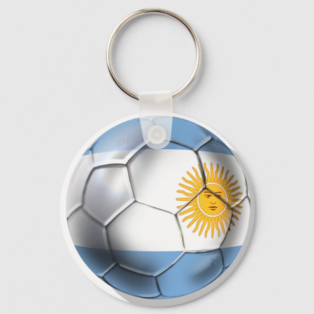 Argentina Argentine Soccer Ball Shirts Key Ring (Front)