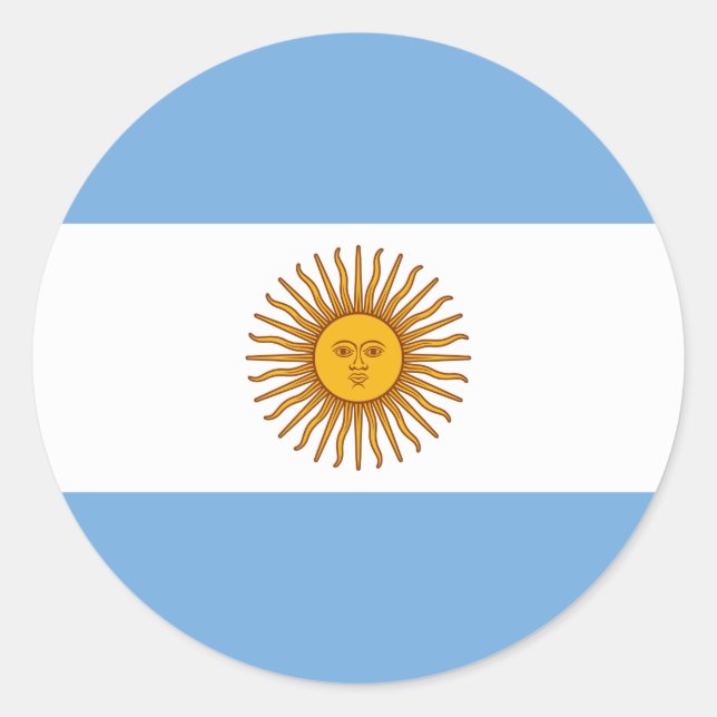 Argentina (Argentinian) Flag Classic Round Sticker (Front)