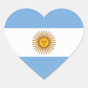 Argentina (Argentinian) Flag Heart Sticker