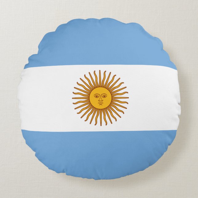 Argentina (Argentinian) Flag Round Cushion (Front)