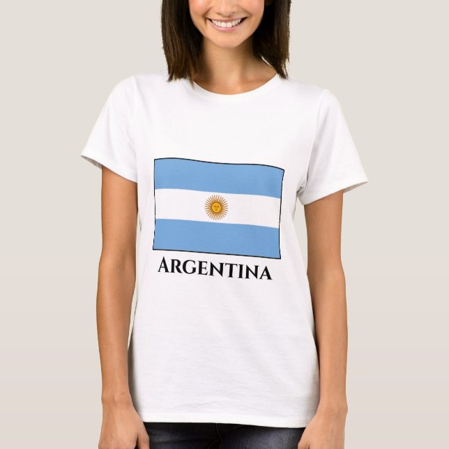 Argentina (Argentinian) Flag T-Shirt (Front)