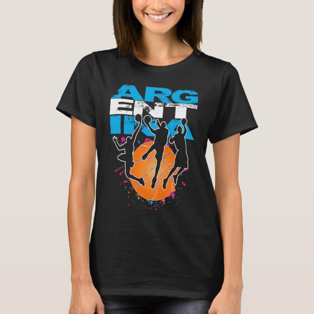 Argentina Basketball Player Basketballer Sports Du T-Shirt (Front)