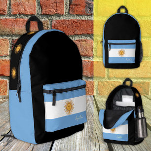 Argentina, blk backpack, Argentina Flag /patriotic Printed Backpack