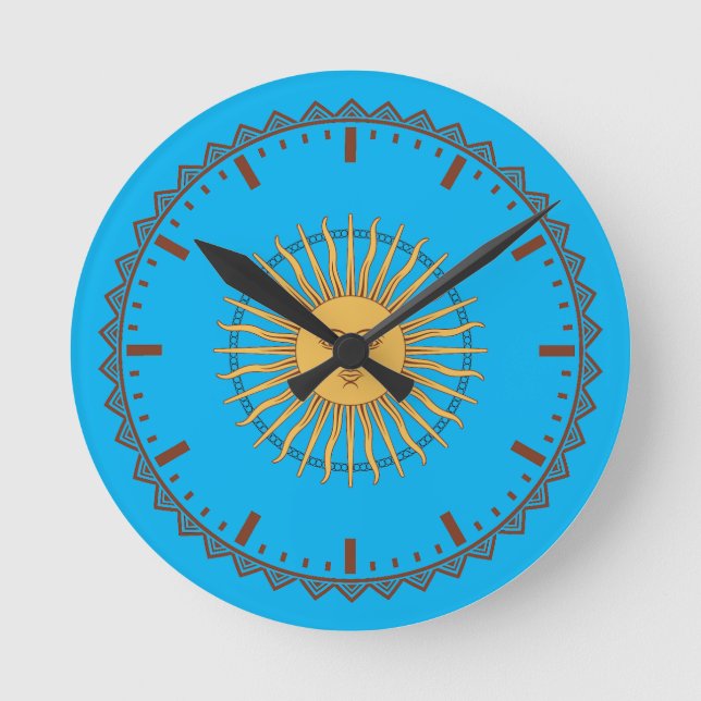 Argentina Blue Pride Round Clock (Front)