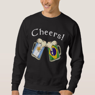 Argentina Brazil Flag Cheers Beer Grown Patriot Co Sweatshirt