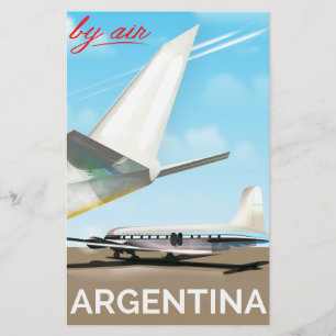 Argentina "By Air" vintage flight poster Stationery