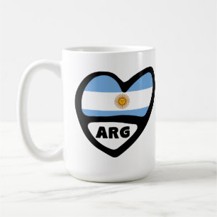 Argentina Country Code Flag Heart ARG  Coffee Mug