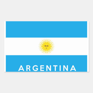 argentina country flag symbol name text rectangular sticker