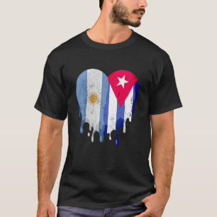 Argentina Cuba Flag Heart Citizen Grown Patriot Co T-Shirt