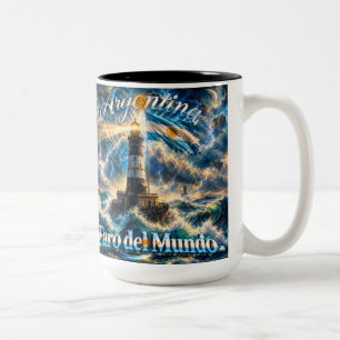 Argentina Faro del Mundo Cosmic Patriot Square Can Two-Tone Coffee Mug
