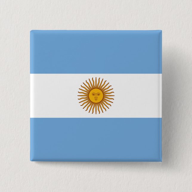 Argentina Flag 15 Cm Square Badge (Front)