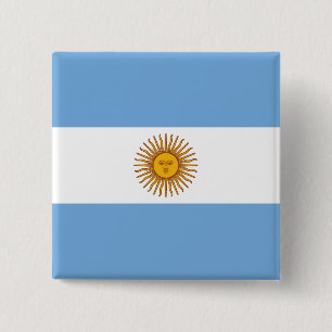 Argentina Flag 15 Cm Square Badge