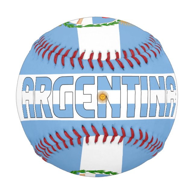 Argentina Flag and Coat of Arms Patriotic Baseball (Front)