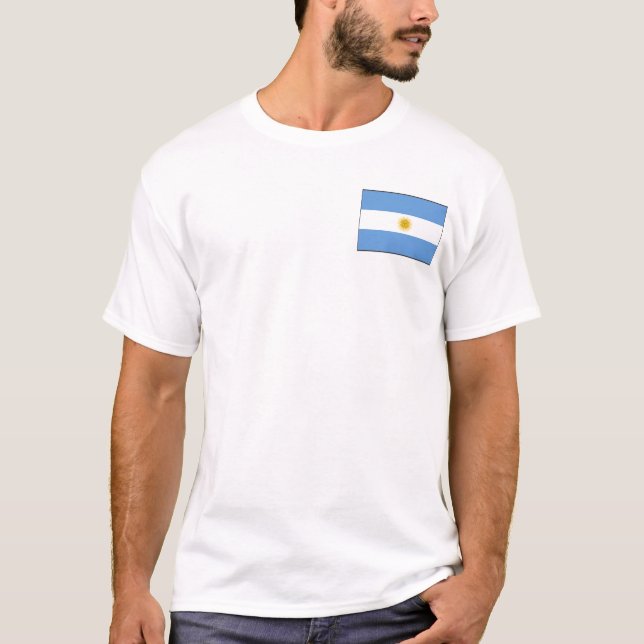Argentina Flag and Map T-Shirt (Front)