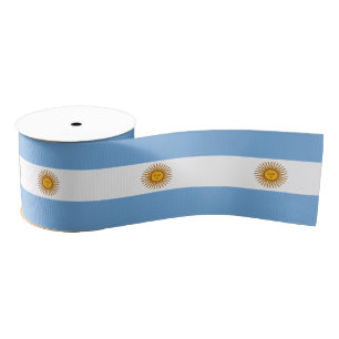 Argentina Flag & Argentina travel, holiday/sports Grosgrain Ribbon