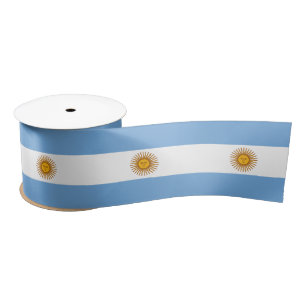 Argentina Flag & Argentina travel, holiday/sports Satin Ribbon