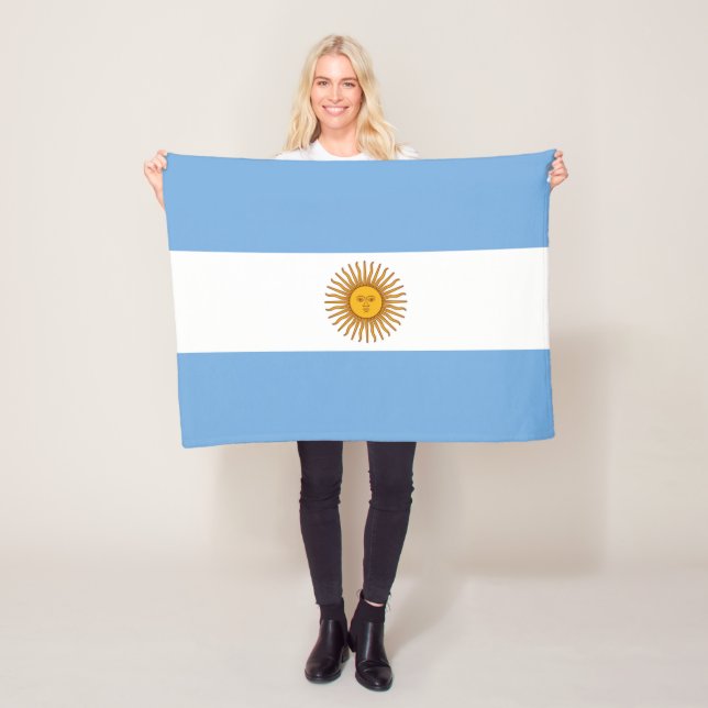 Argentina Flag Argentinian Soccer Football  Fleece Blanket (In Situ)