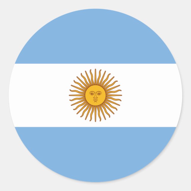Argentina Flag - Bandera Argentina Classic Round Sticker (Front)
