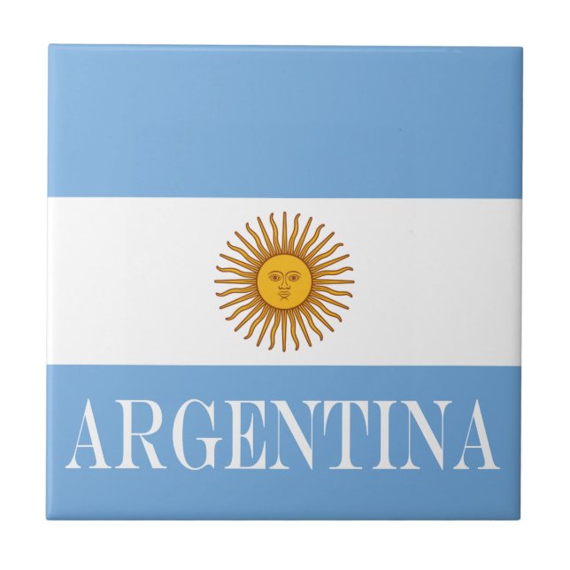 Argentina flag Bandera De Argentina Ceramic Tile (Front)