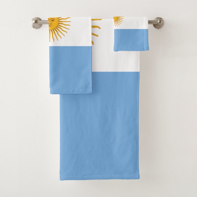 Argentina flag bath towel set (Insitu)