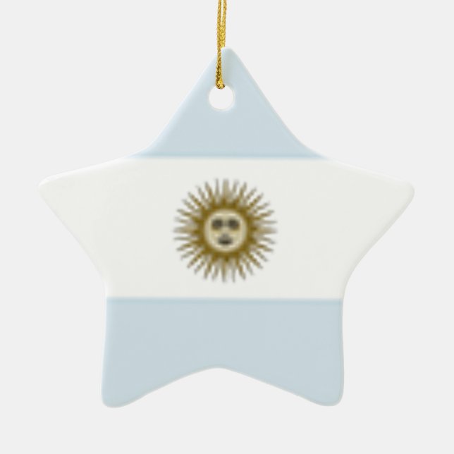 Argentina Flag Ceramic Ornament (Front)