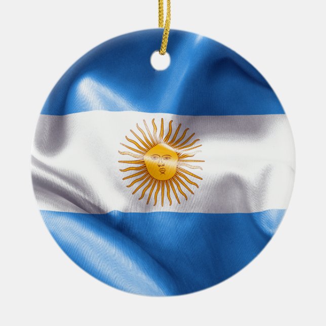 Argentina Flag Ceramic Ornament (Front)