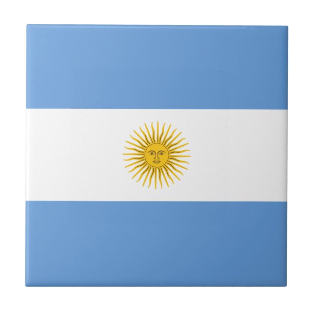 Argentina Flag Ceramic Tile (Front)