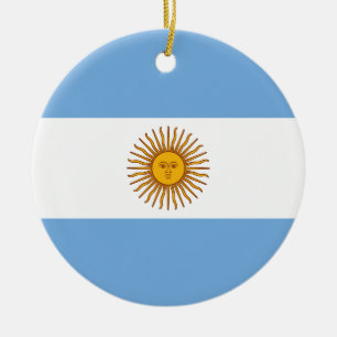 Argentina Flag Ceramic Tree Decoration