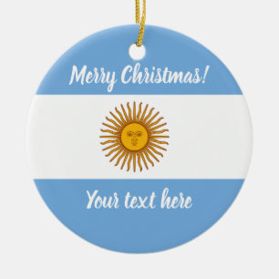 Argentina flag Christmas tree photo ornament