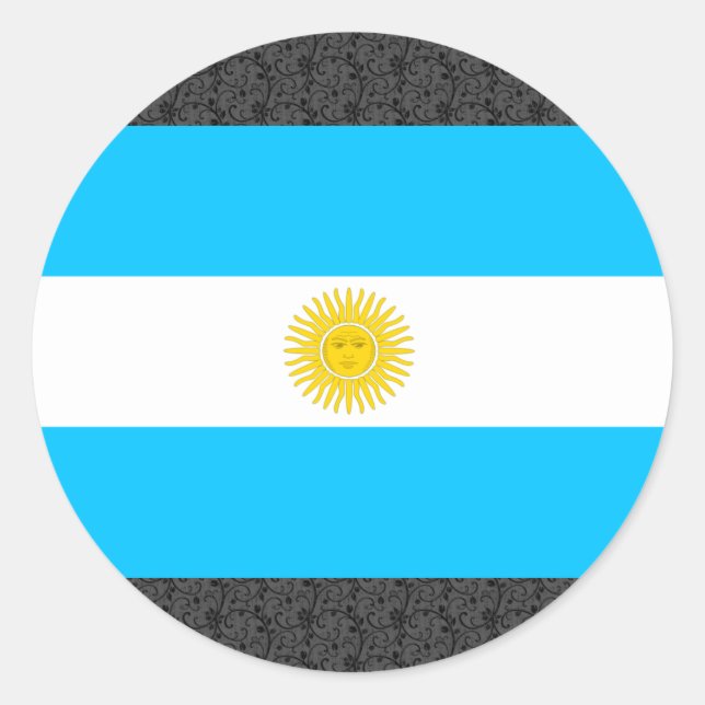 Argentina Flag Classic Round Sticker (Front)