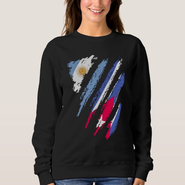 Argentina Flag Cuba Grown Patriot Country Stripes Sweatshirt (Front)