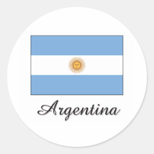 Argentina Flag Design Classic Round Sticker
