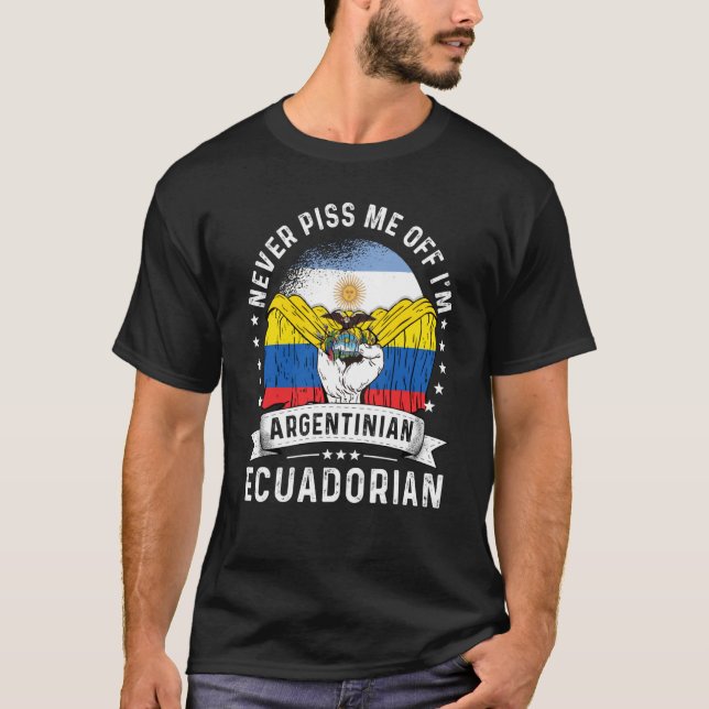 Argentina Flag Ecuador Grown Humour Citizen Pride T-Shirt (Front)