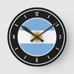 Argentina Flag Elegant Round Clock