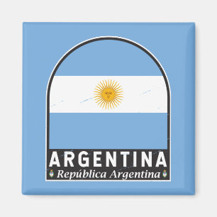 Argentina Flag Emblem Distressed Vintage Magnet