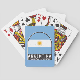Argentina Flag Emblem Distressed Vintage  Playing Cards