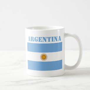Argentina Flag Footballs Soccer Argentine Blue Coffee Mug