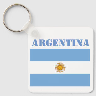 Argentina Flag Footballs Soccer Argentine Blue  Key Ring