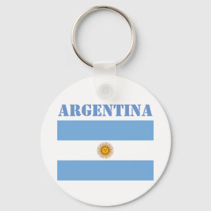 Argentina Flag Footballs Soccer Argentine Blue Key Ring