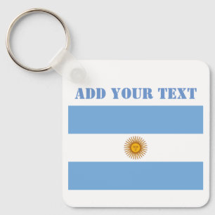 Argentina Flag Footballs Soccer Argentine Blue Key Ring